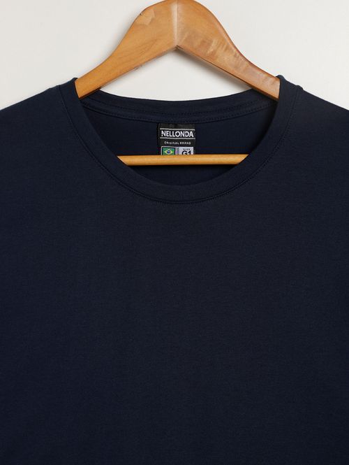 Camiseta Básica Manga Curta Plus Size Masculina MARINHO