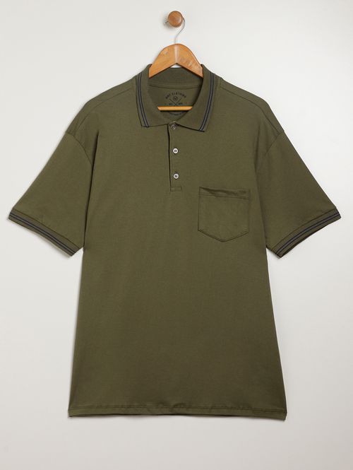 Polo Manga Curta Plus Size Masculina VERDE