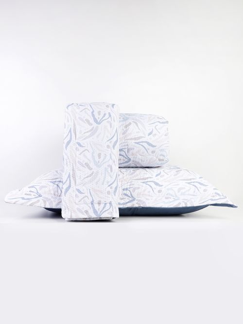 Colcha Queen Toque Acetinado Conectada 2 Altenburg AZUL