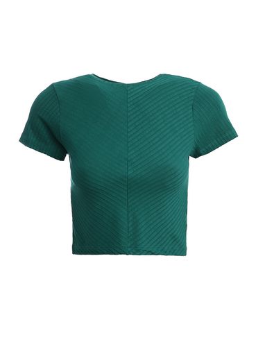 Blusa Cropped Manga Curta Feminina VERDE