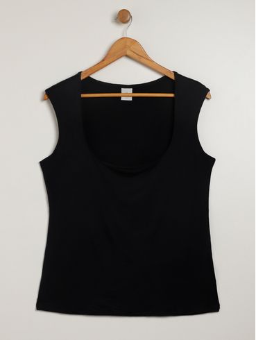 Blusa Regata Plus Size Feminina PRETO
