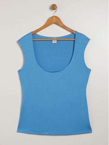 Blusa Regata Plus Size Feminina AZUL