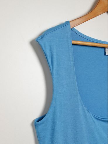 Blusa Regata Plus Size Feminina AZUL