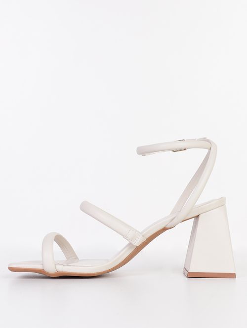 Sandália Salto Bloco Feminina OFF WHITE