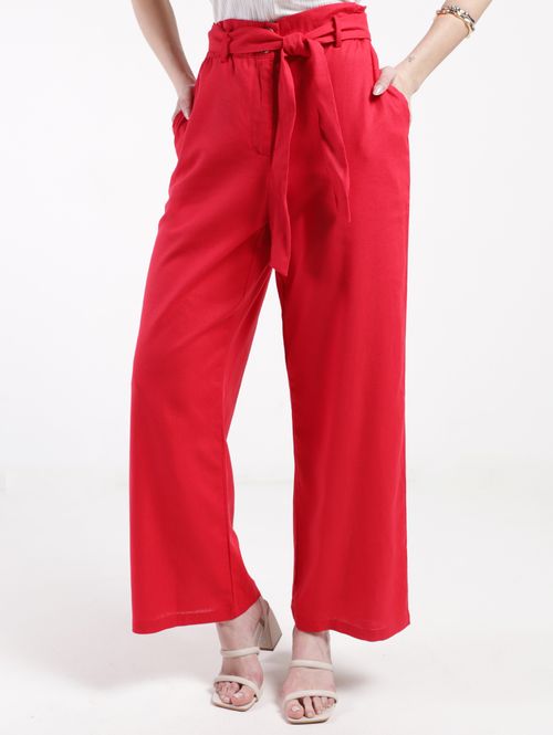 Calça Wide Leg Clochard Autentique Feminina VERMELHO