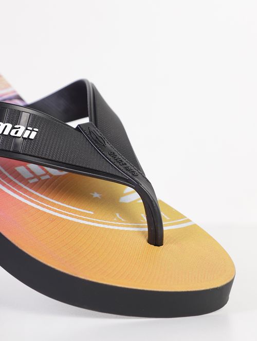 Chinelo Tropical Graphics Mormaii Masculino PRETO/LARANJA