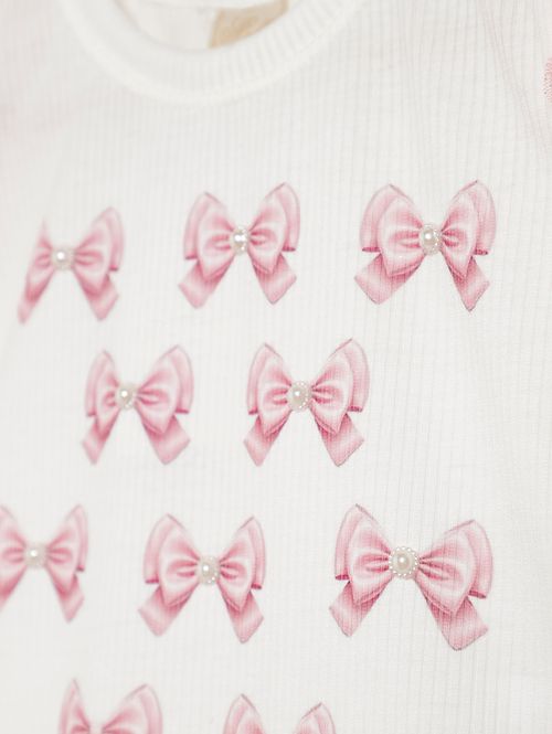 Body Canelado Infantil Para Menina - OFF WHITE