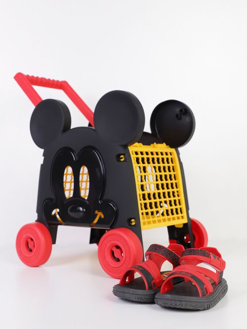Sandália Baby Mickey Infantil Para Bebê Menino - PRETO/VERMELHO