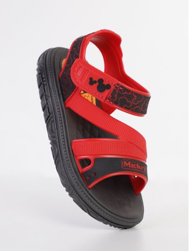 Sandália Baby Mickey Infantil Para Bebê Menino - PRETO/VERMELHO