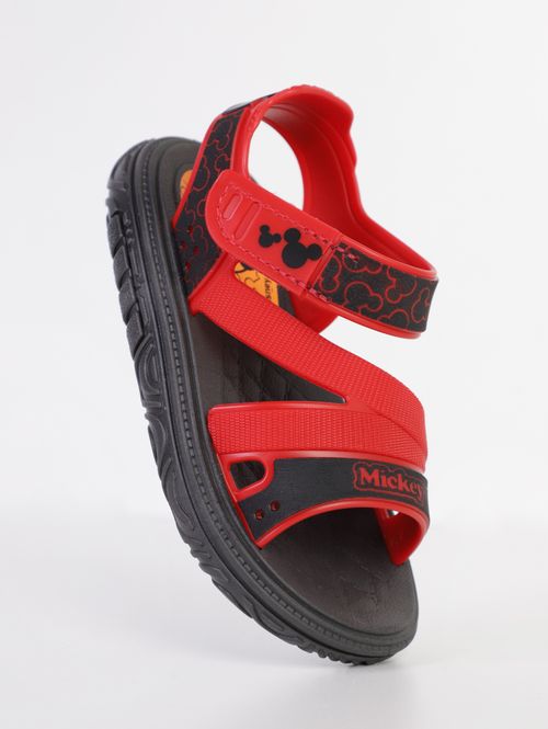 Sandália Baby Mickey Infantil Para Bebê Menino - PRETO/VERMELHO