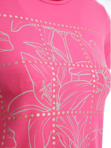 Blusa Estampada Manga Curta Feminina PINK