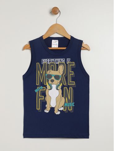 Camiseta Regata Infantil Para Menino - MARINHO