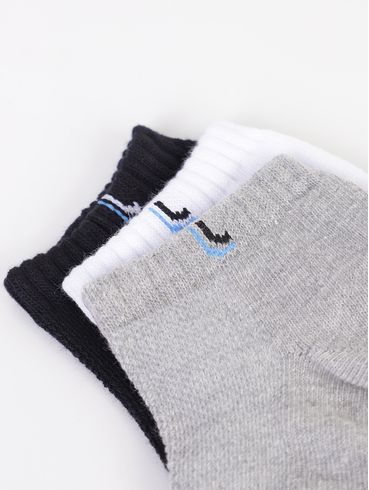 Kit 03 Meias Lupo Masculinas MESCLA/PRETO/BRANCO