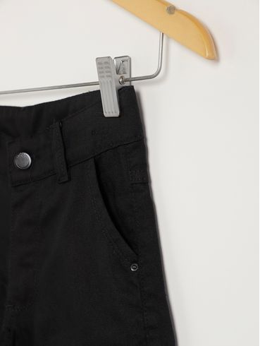 Bermuda Sarja Cargo Infantil Para Menino - PRETO