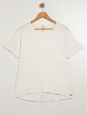 Blusa Manga Curta Plus Size Feminina OFF WHITE