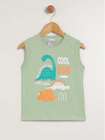 Camiseta Regata Infantil Para Menino - VERDE