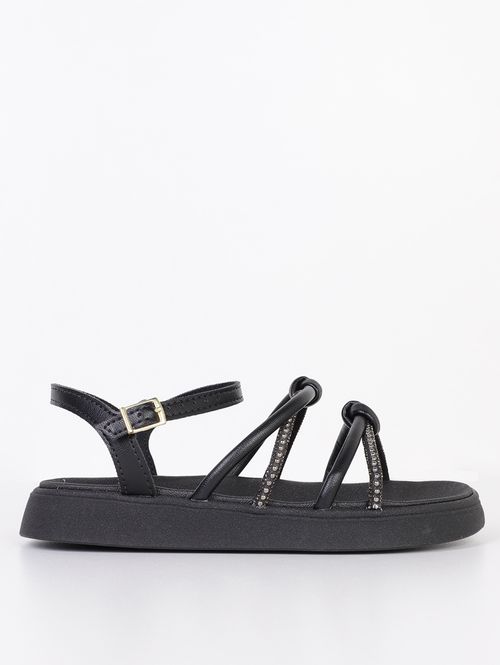 Sandália Molekinha Juvenil Para Menina - PRETO