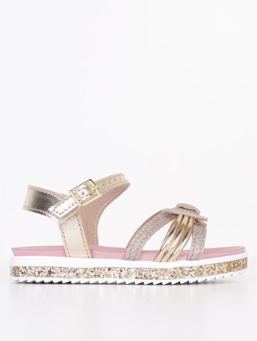 Sandália Molekinha Infantil Para Bebê Menina - DOURADO/ROSA CLARO