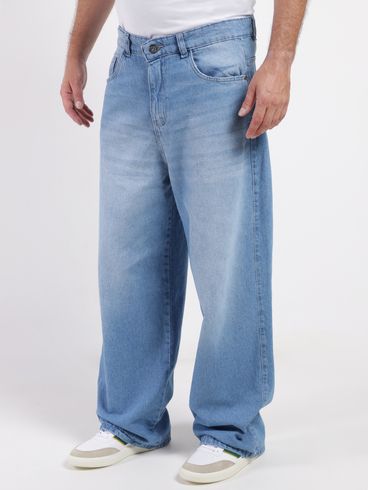 Calça Reta Oversized Masculina AZUL