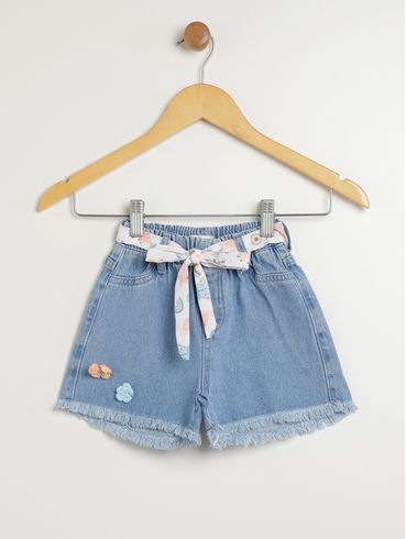 Short Jeans Kid+ Infantil Para Menina - AZUL CLARO