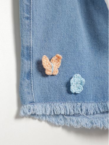 Short Jeans Kid+ Infantil Para Menina - AZUL CLARO