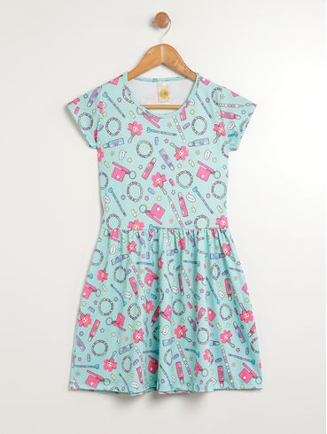 Vestido Juvenil Para Menina - VERDE