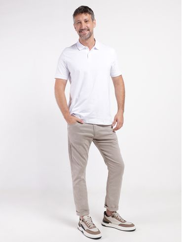 Polo Manga Curta Masculina BRANCO