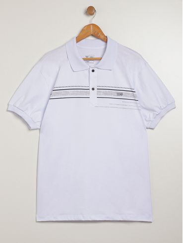 Polo Manga Curta Plus Size Masculina BRANCO