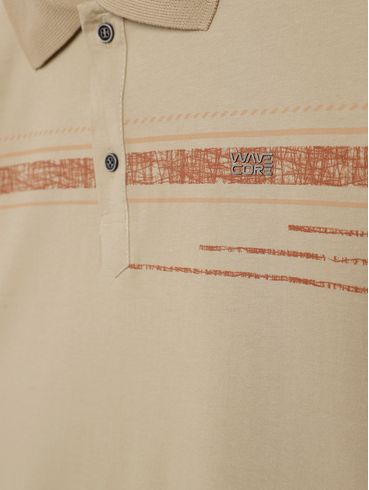 Polo Manga Curta Plus Size Masculina BEGE