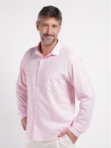 Camisa Slim Fit Eletrón Masculina ROSA