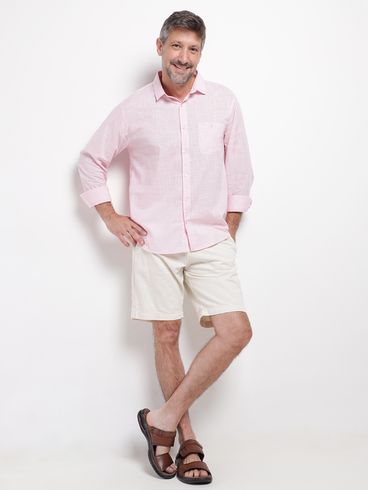 Camisa Slim Fit Eletrón Masculina ROSA