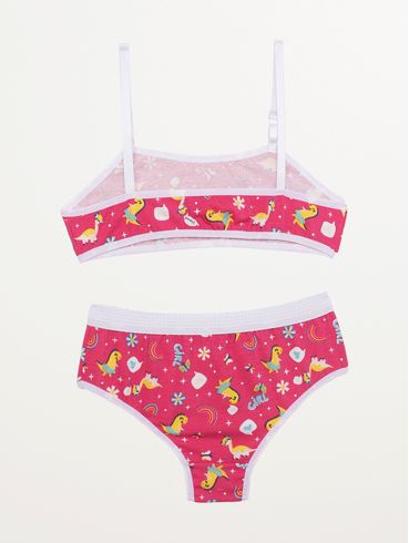 Conjunto Lingerie Sem Bojo Juvenil Para Menina - PINK