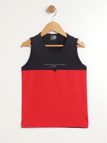 Camiseta Regata Gangster Infantil Para Menino - MARINHO