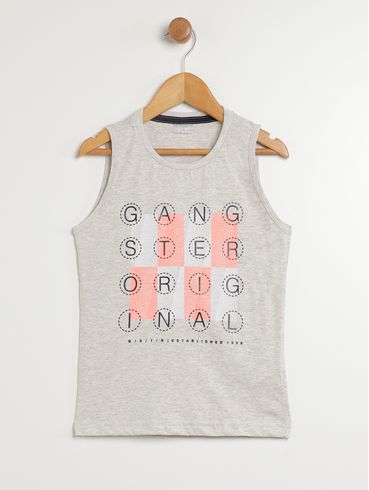 Camiseta Regata Gangster Infantil Para Menino - MESCLA
