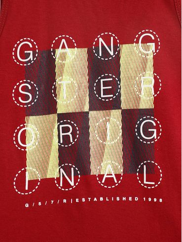 Camiseta Regata Gangster Infantil Para Menino - VINHO