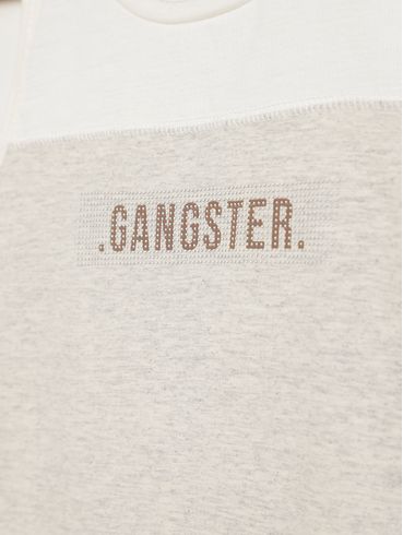 Camiseta Regata Gangster Infantil Para Menino - OFF WHITE