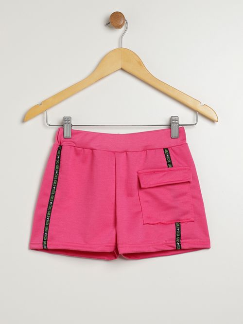 Short Moletinho Cargo Juvenil Para Menina - ROSA