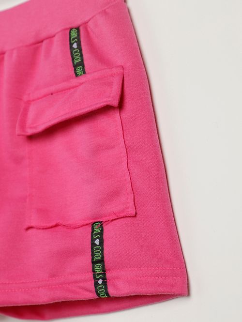 Short Moletinho Cargo Juvenil Para Menina - ROSA
