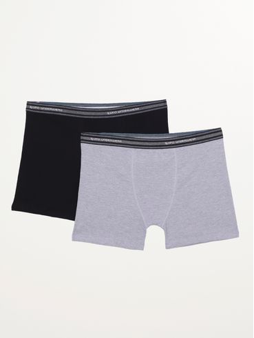 Kit com 02 Cuecas Boxer Lupo Masculinas Mescla/ Preto/Preto