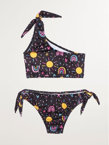 Biquíni Infantil Para Menina - PRETO