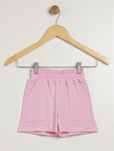 Short Clochard Moletinho Infantil Para Menina - ROSA