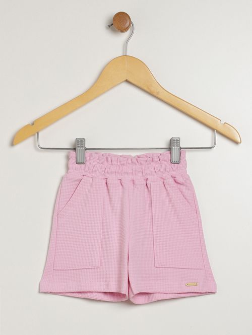 Short Clochard Moletinho Infantil Para Menina - ROSA