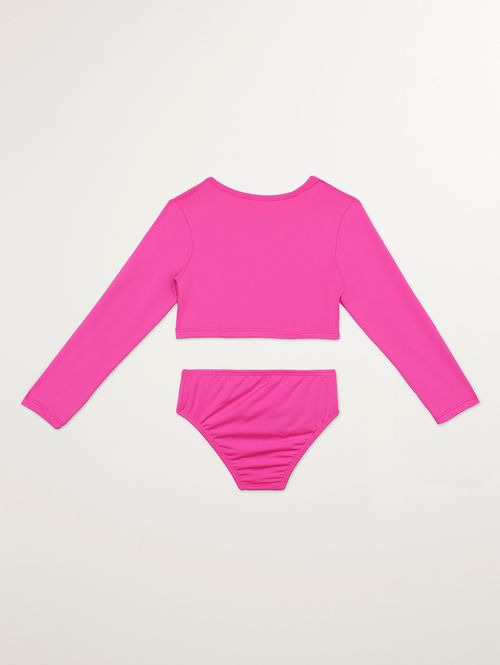 Biquíni Cropped Infantil Para Menina - ROSA