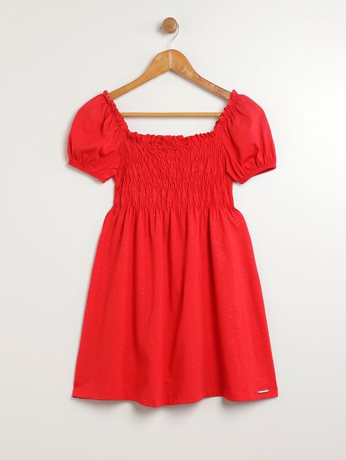 Vestido Juvenil Para Menina - VERMELHO