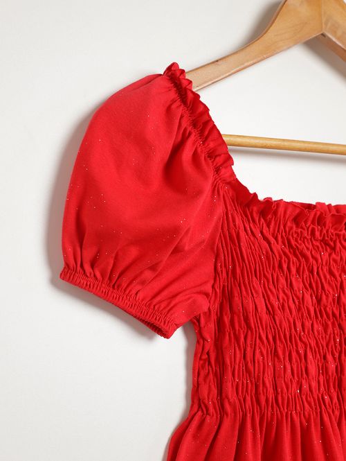 Vestido Juvenil Para Menina - VERMELHO