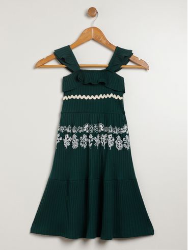 Vestido Juvenil Para Menina - VERDE