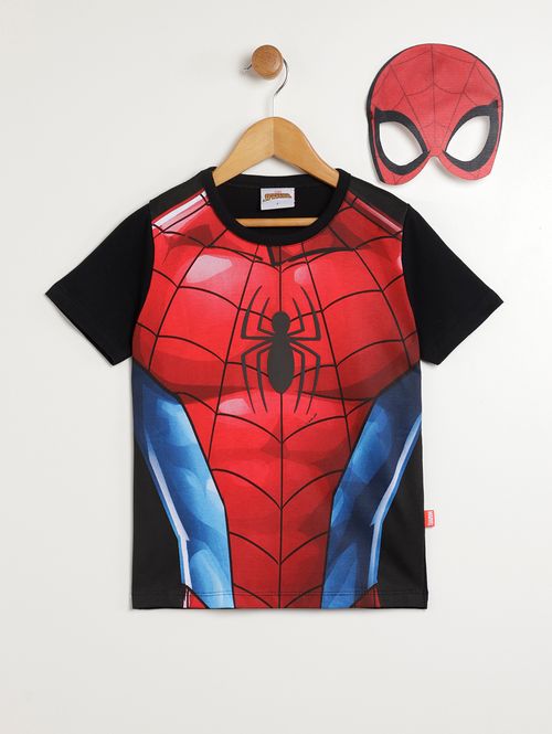 Camiseta Spider Man Infantil Para Menino - PRETO