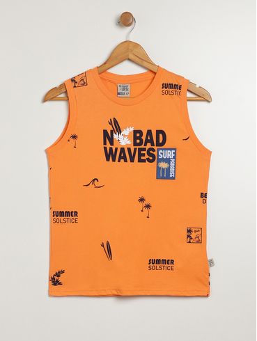 Camiseta Regata Juvenil Para Menino - LARANJA
