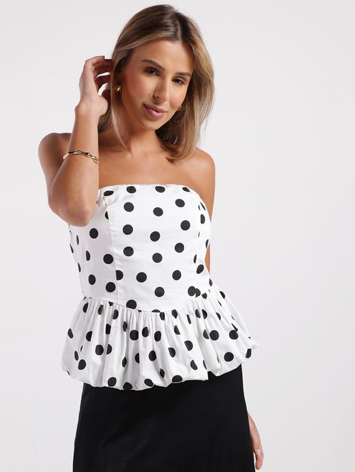 Blusa Poá Balonê Eagle Rock Feminina BRANCO