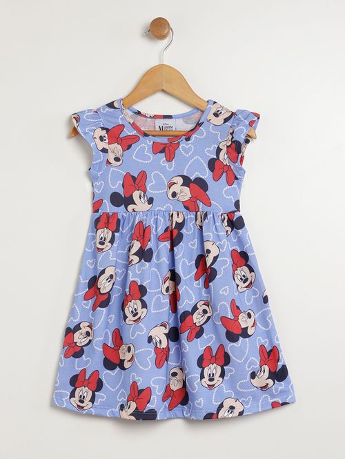 Vestido Minnie Infantil Para Menina - AZUL